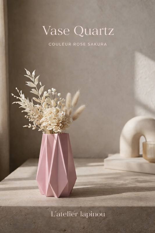 Vase QUARTZ – Vase géométrique origami imprimé en 3D, fait en Belgique