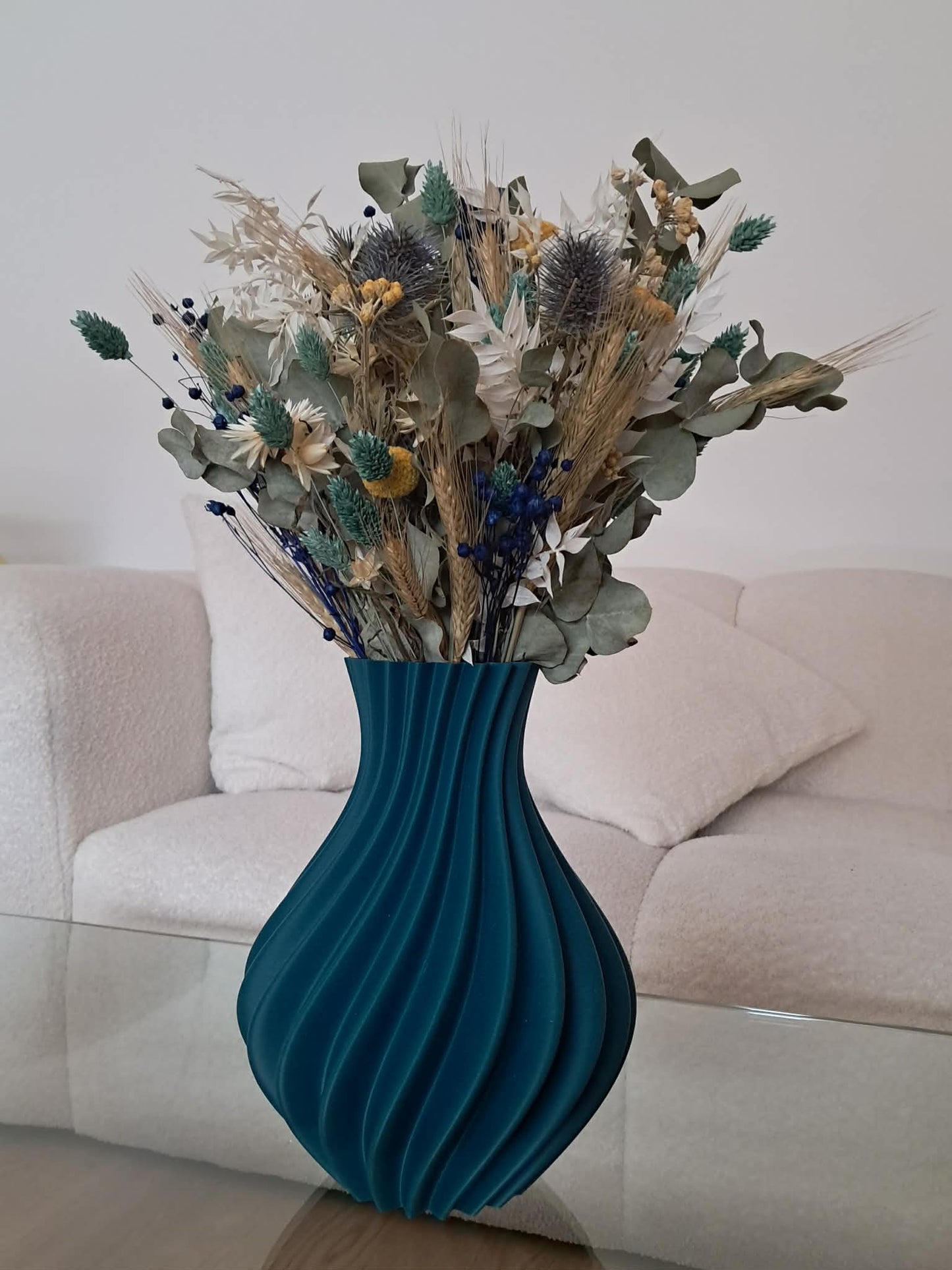 Vase TORNADO – Vase décoratif tourbillon imprimé en 3D, fait en Belgique