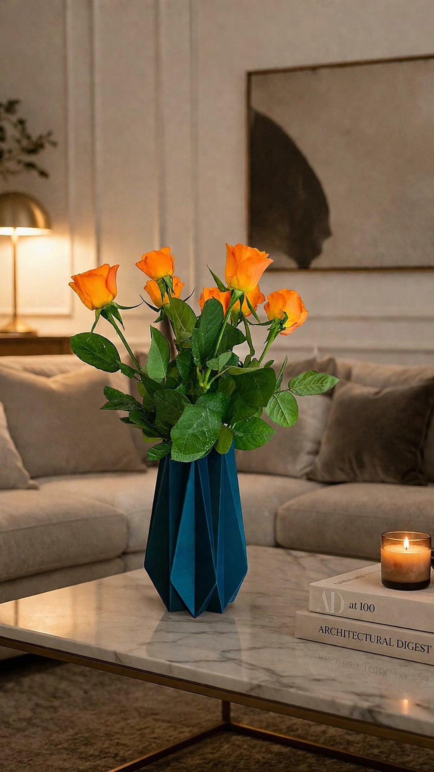 Vase QUARTZ – Vase géométrique origami imprimé en 3D, fait en Belgique