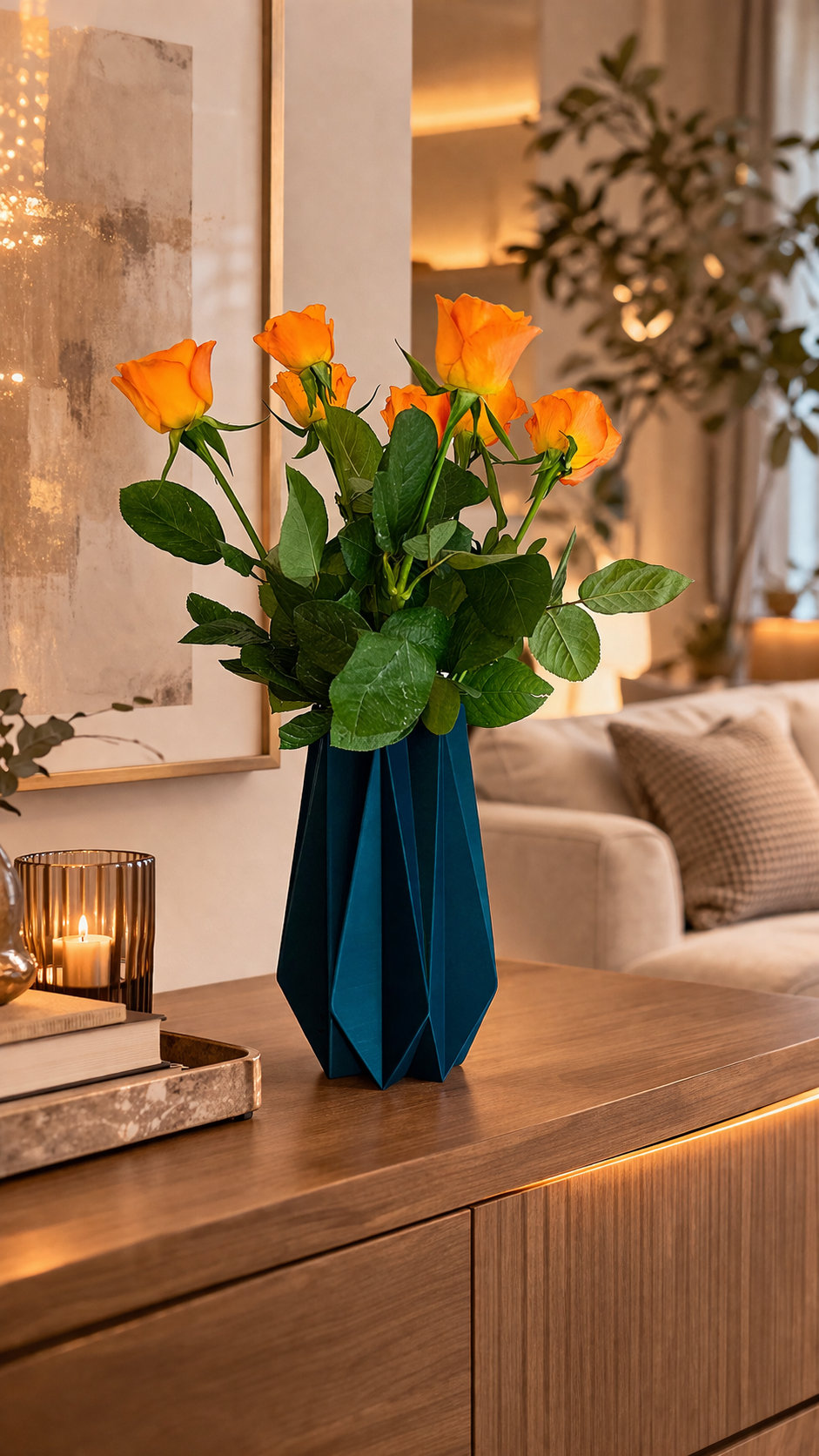 Vase QUARTZ – Vase géométrique origami imprimé en 3D, fait en Belgique